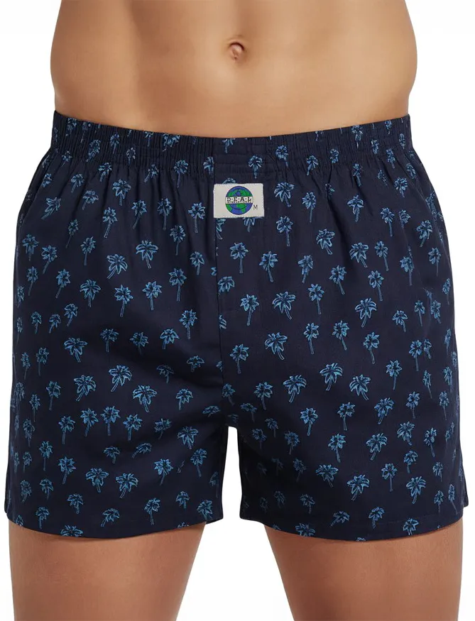 Deal boxershort donkerblauw palmboom print katoen