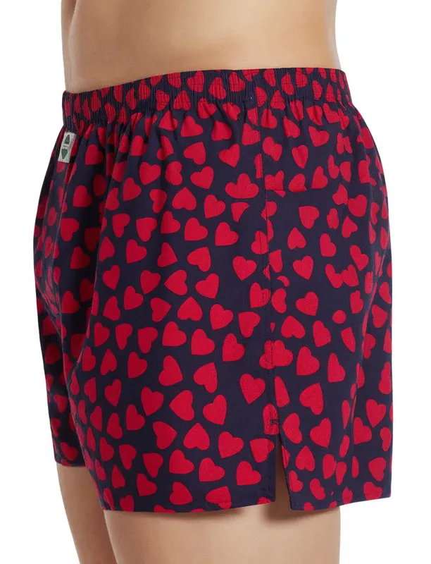Deal boxershort katoen print hartjes rood