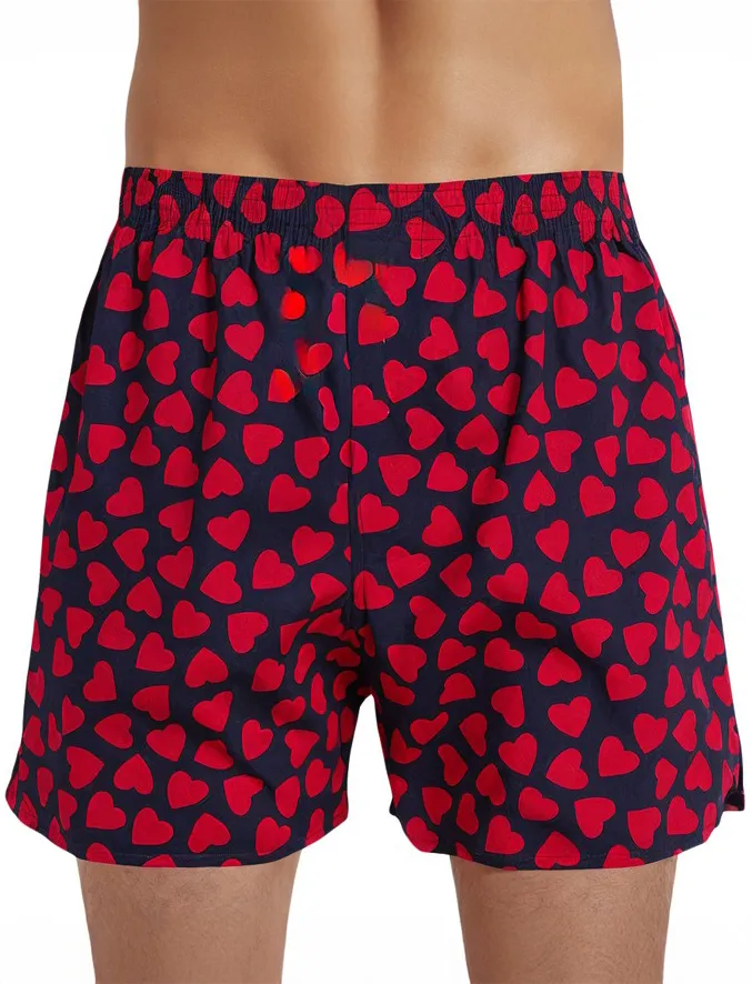 Deal boxershort katoen print hartjes rood