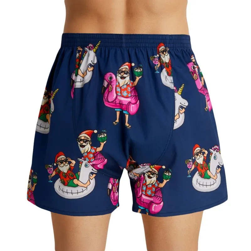 boxershort Deal donkerblauw kerstman print