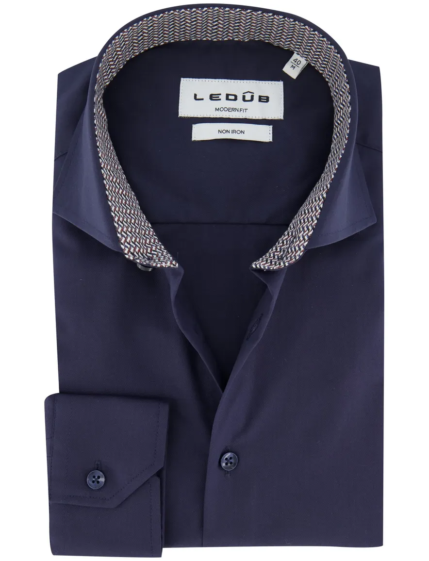 Ledub Overhemd Donkerblauw strijkvrij