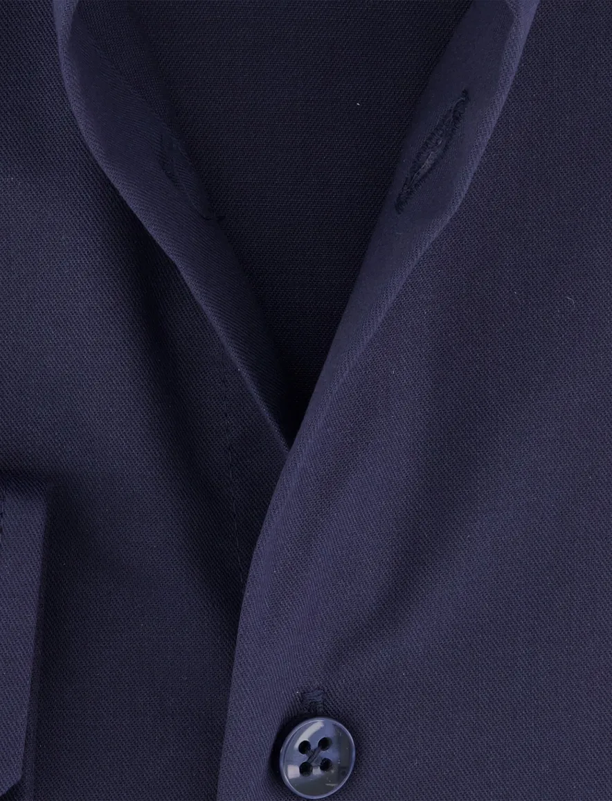 Ledub overhemd donkerblauw katoen