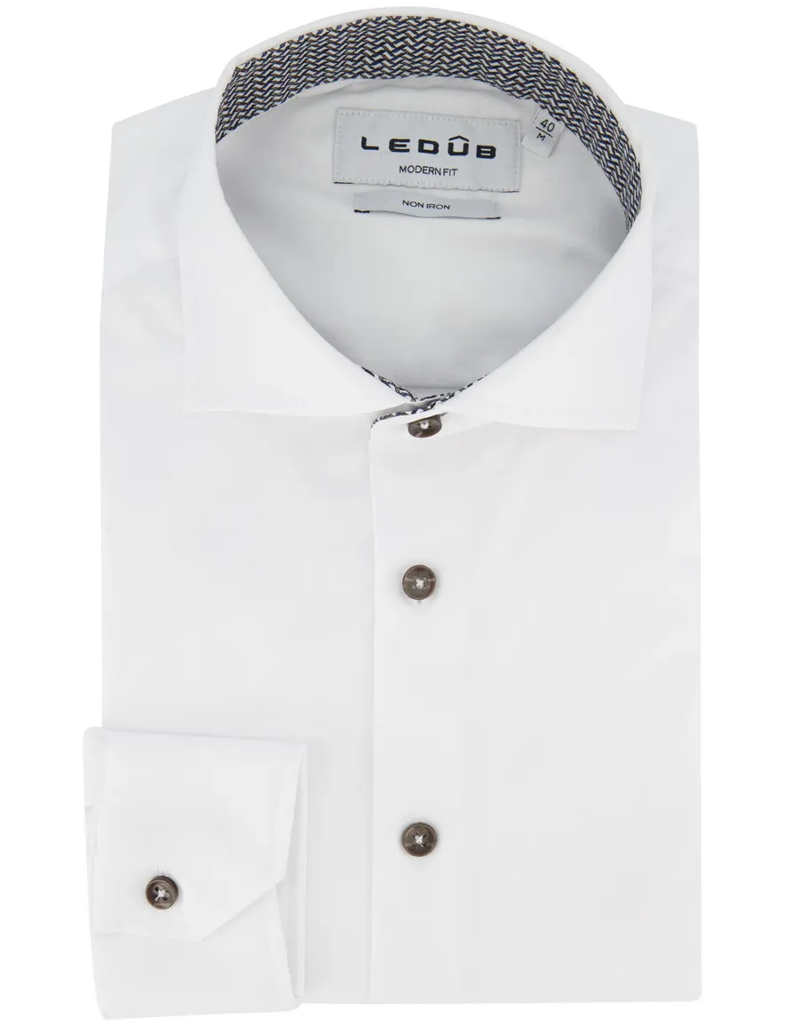 Ledub overhemd ml 5 spierwit