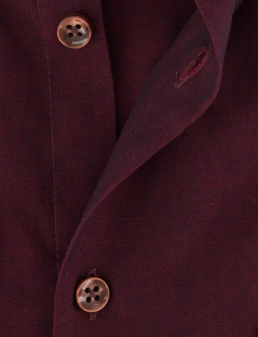 Ledub modern fit overhemd aubergine