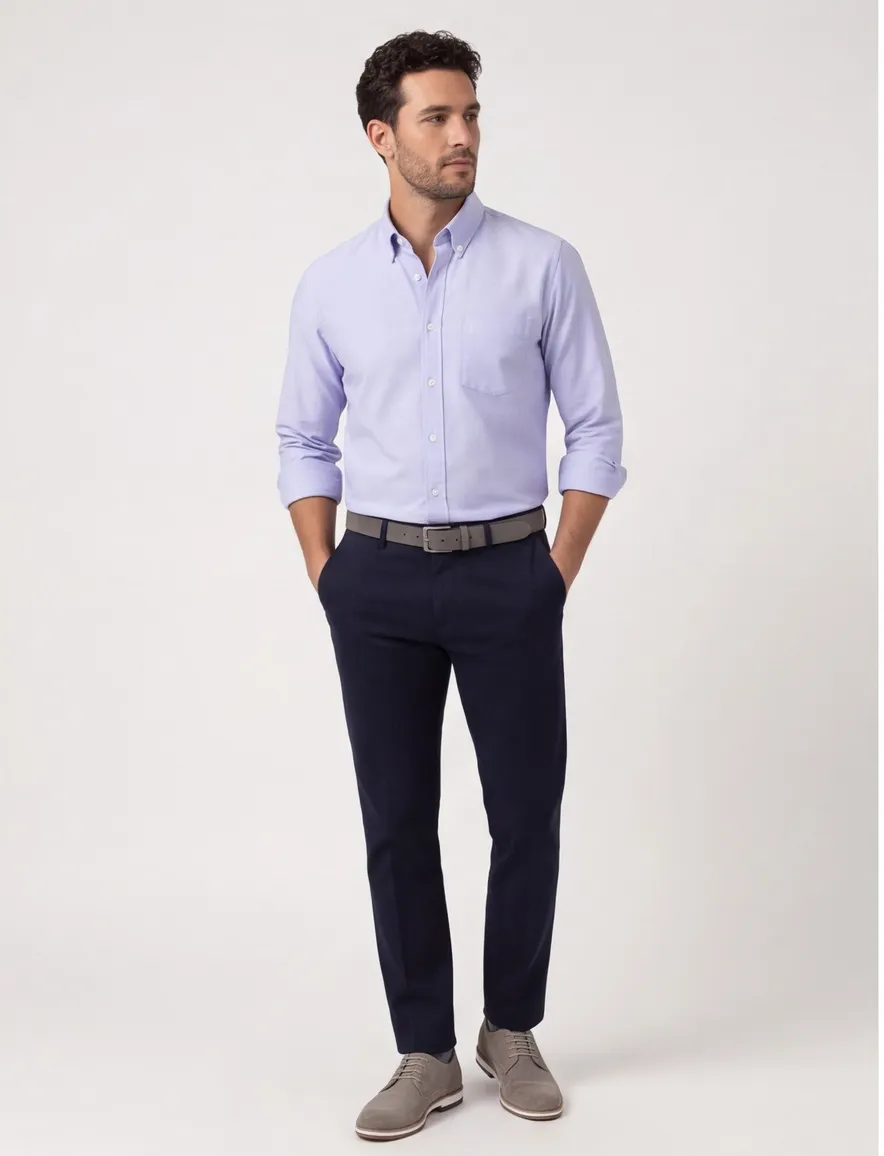 Ledub modern fit overhemd lichtblauw