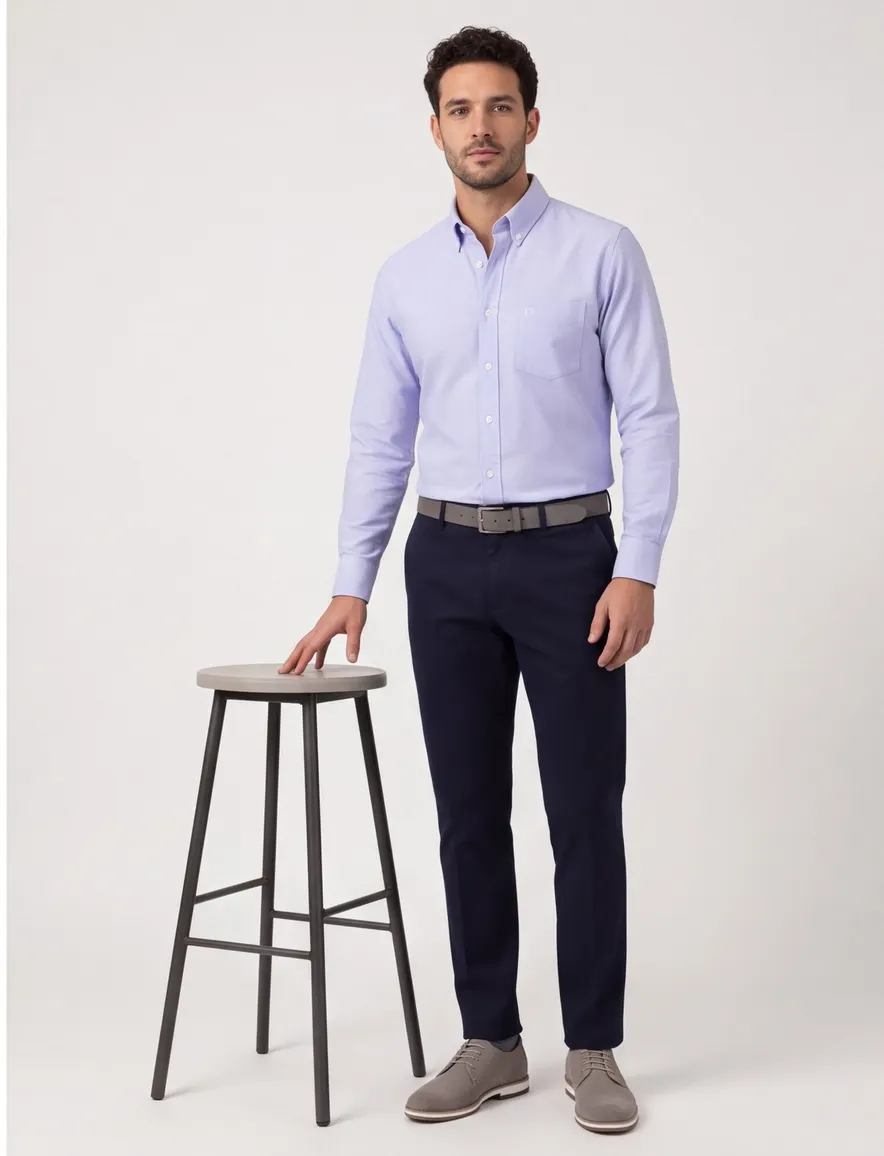 Ledub modern fit overhemd lichtblauw