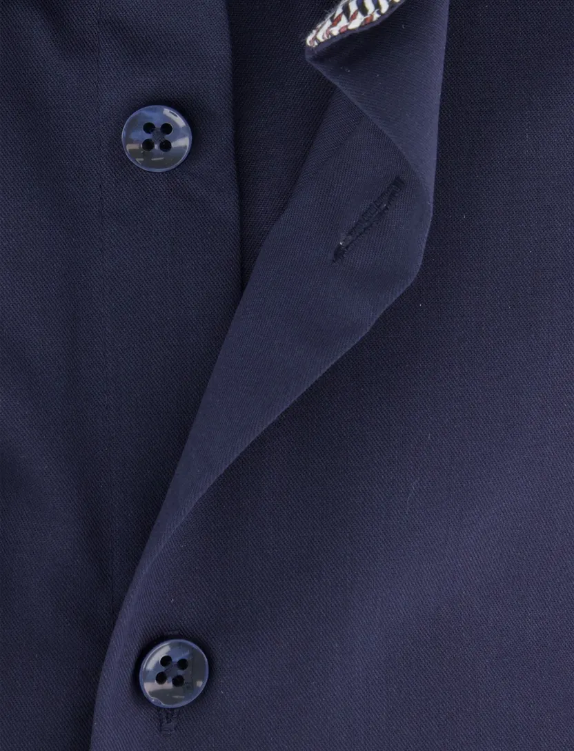Ledub modern fit overhemd strijkvrij navy mouwlengte 7 100% katoen