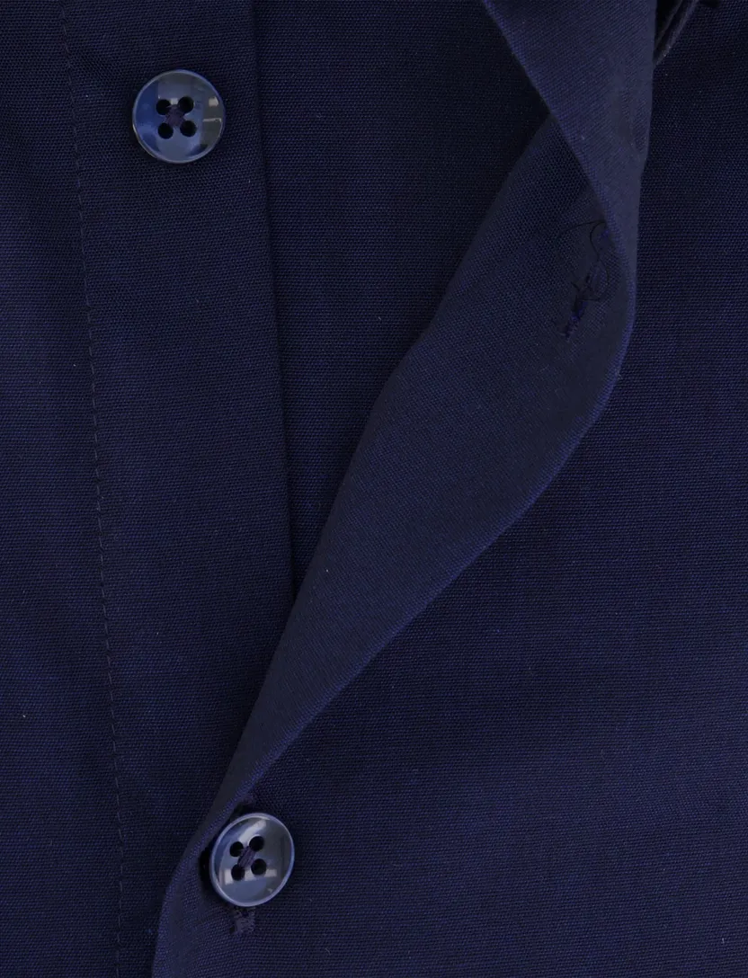 Ledub modern fit overhemd mouwlengte 7 donkerblauw 100% katoen