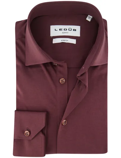 Ledub Ledub overhemd rood effen ml7