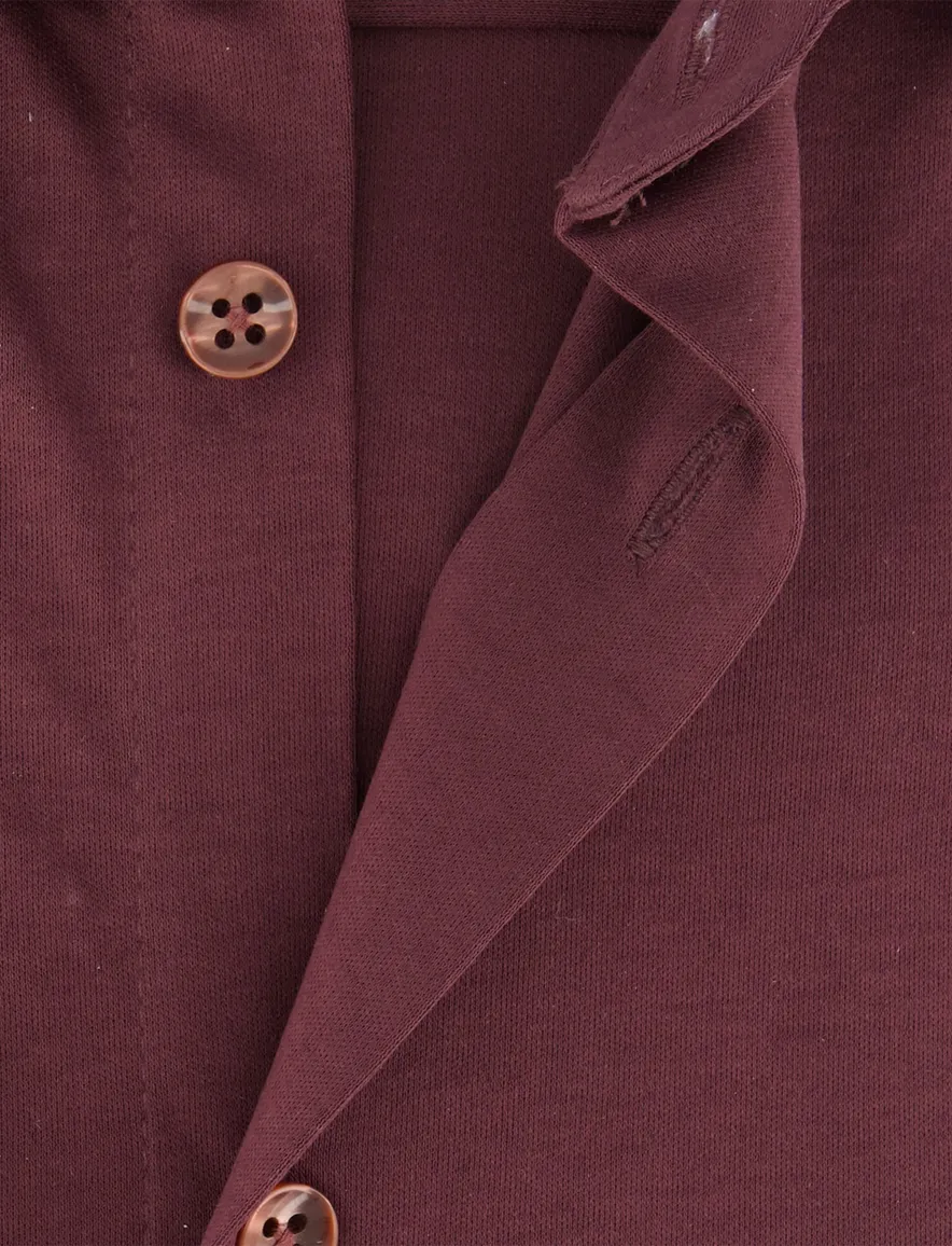 Ledub overhemd aubergine effen slim fit