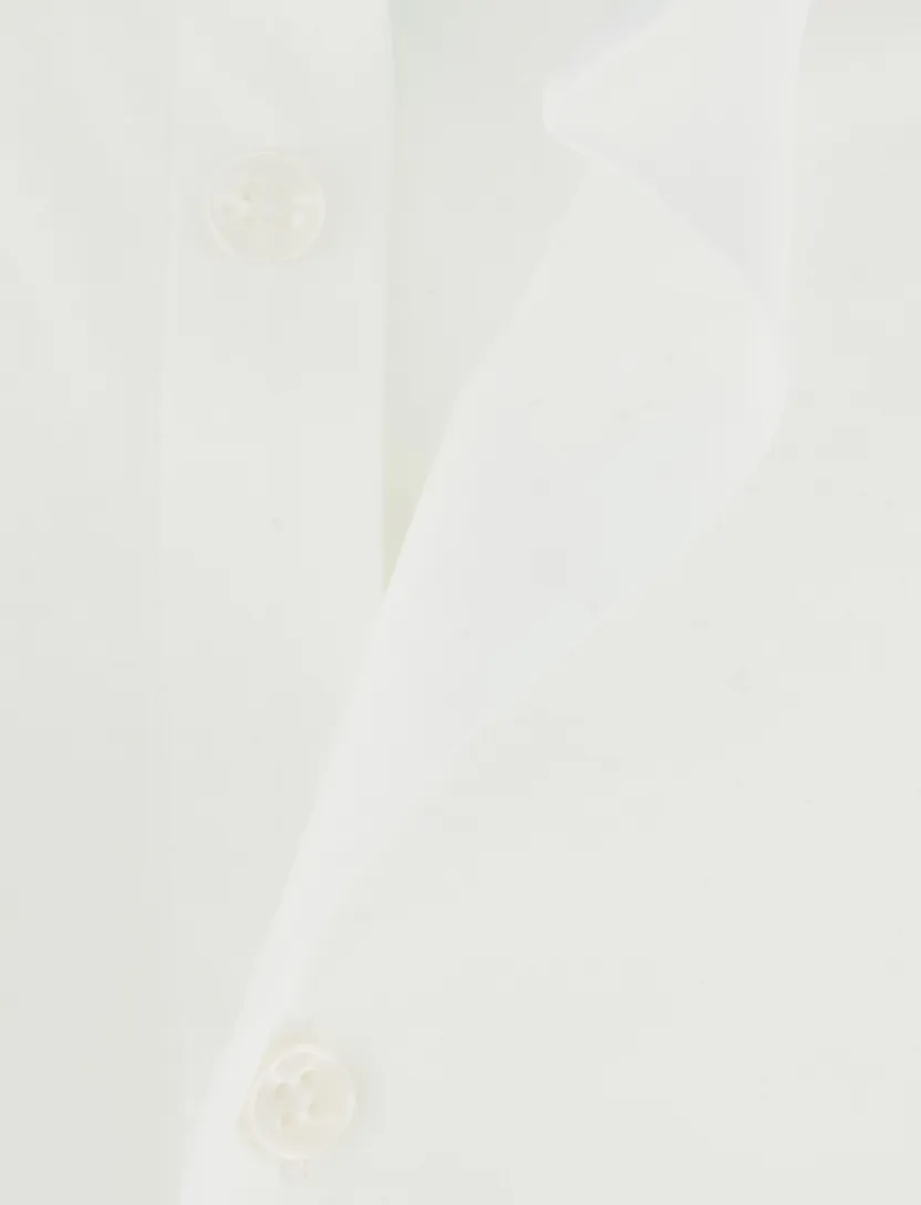Ledub slim fit overhemd jersey mouwlengte 7 wit 100% katoen