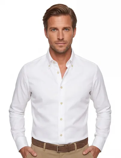 John Miller Wit John Miller Tailored Fit overhemd katoen
