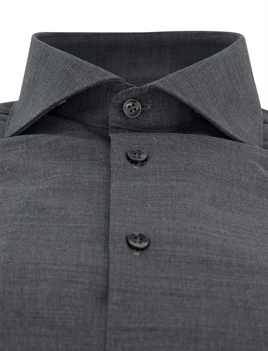 John Miller slim fit overhemd grij katoen