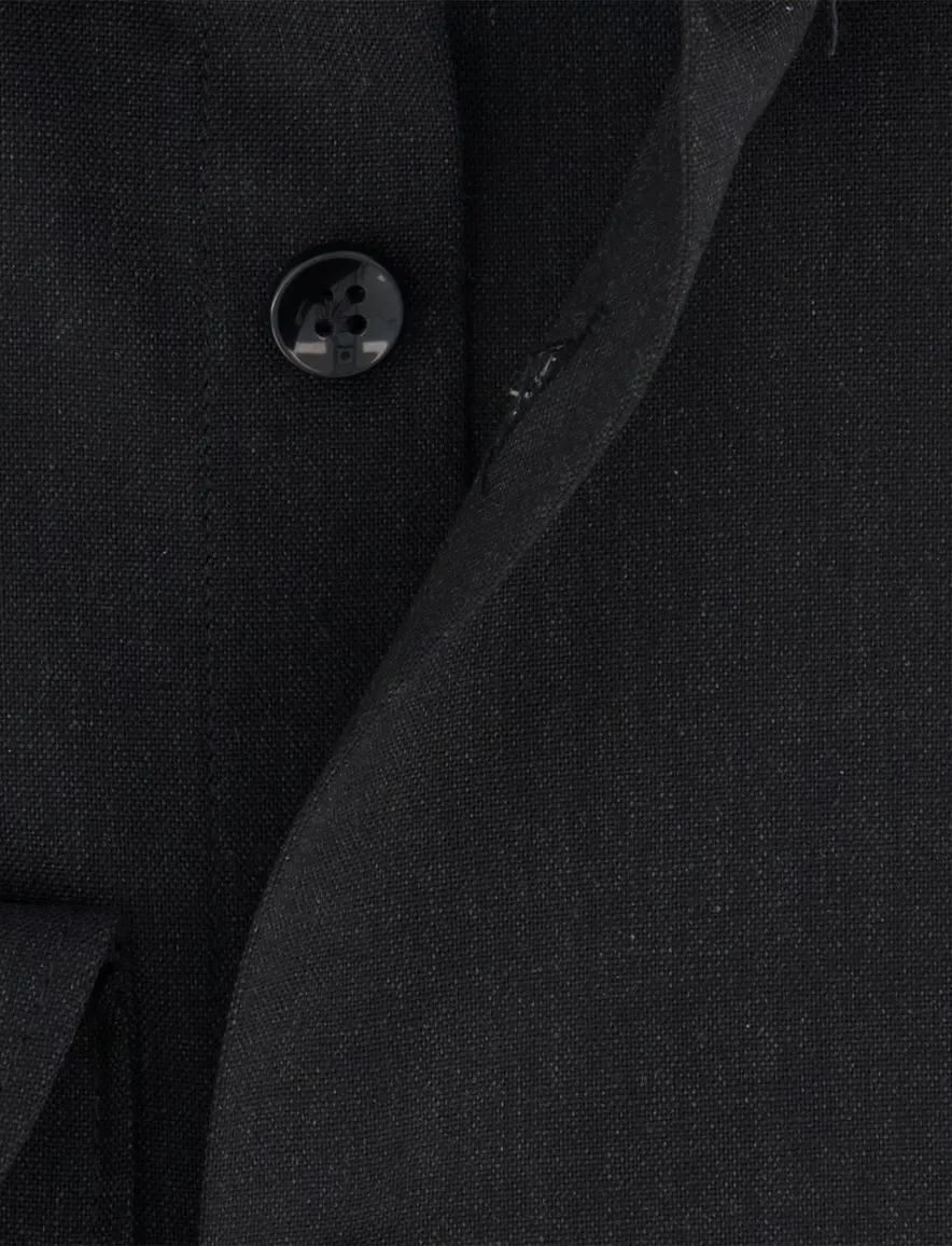 John Miller Slim Fit overhemd zwart wolblend