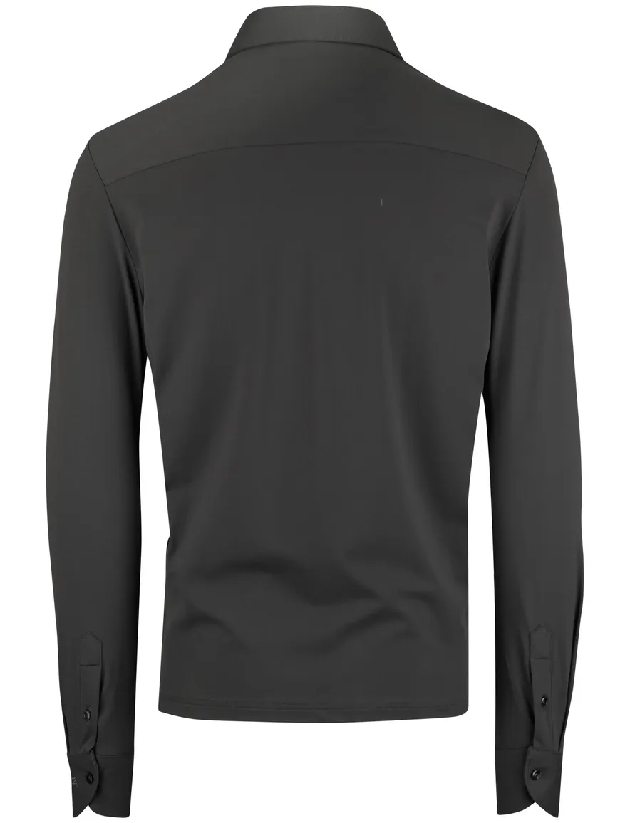 John Miller Shirt polo zwart lange mouw rits