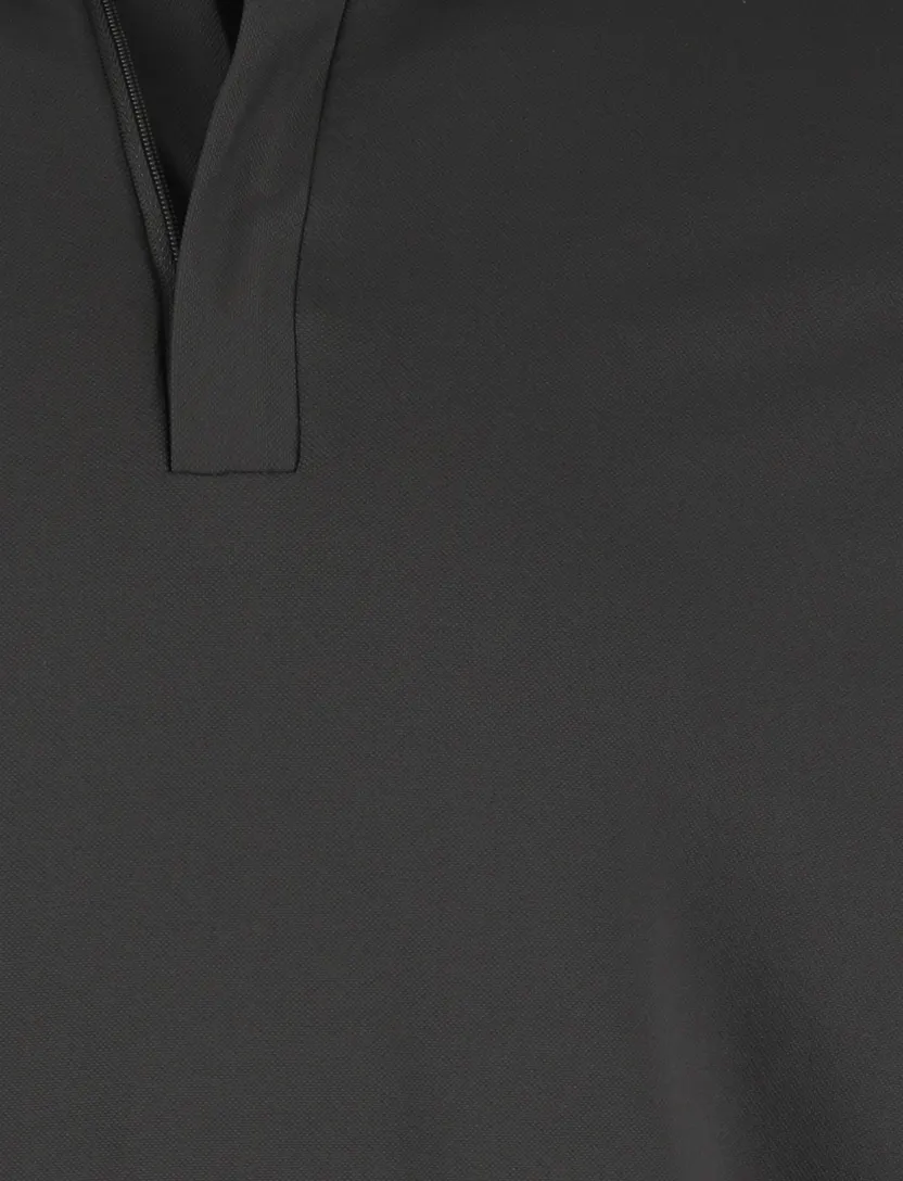 John Miller Shirt polo donkergroen lange mouw rits polyamide