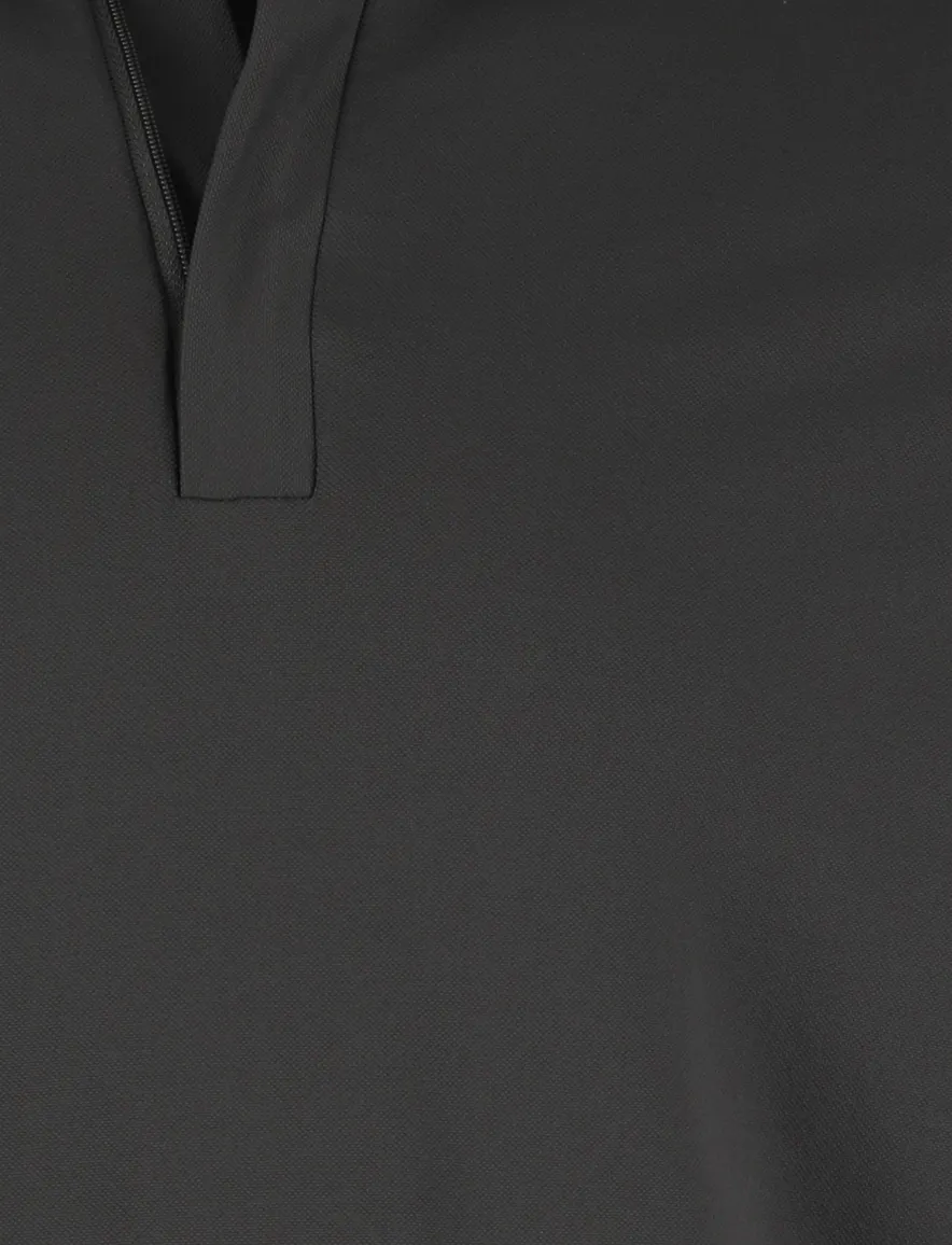John Miller Shirt polo donkergroen lange mouw rits