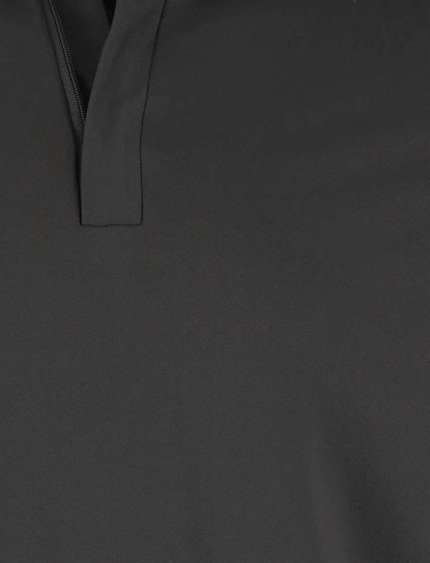John Miller Shirt polo zwart lange mouw rits
