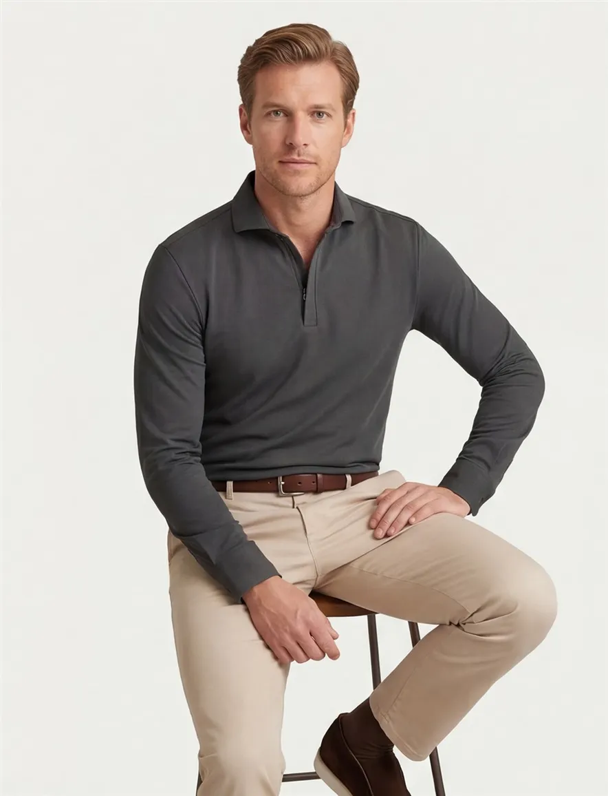 John Miller Shirt Overhemd groen slim fit rits
