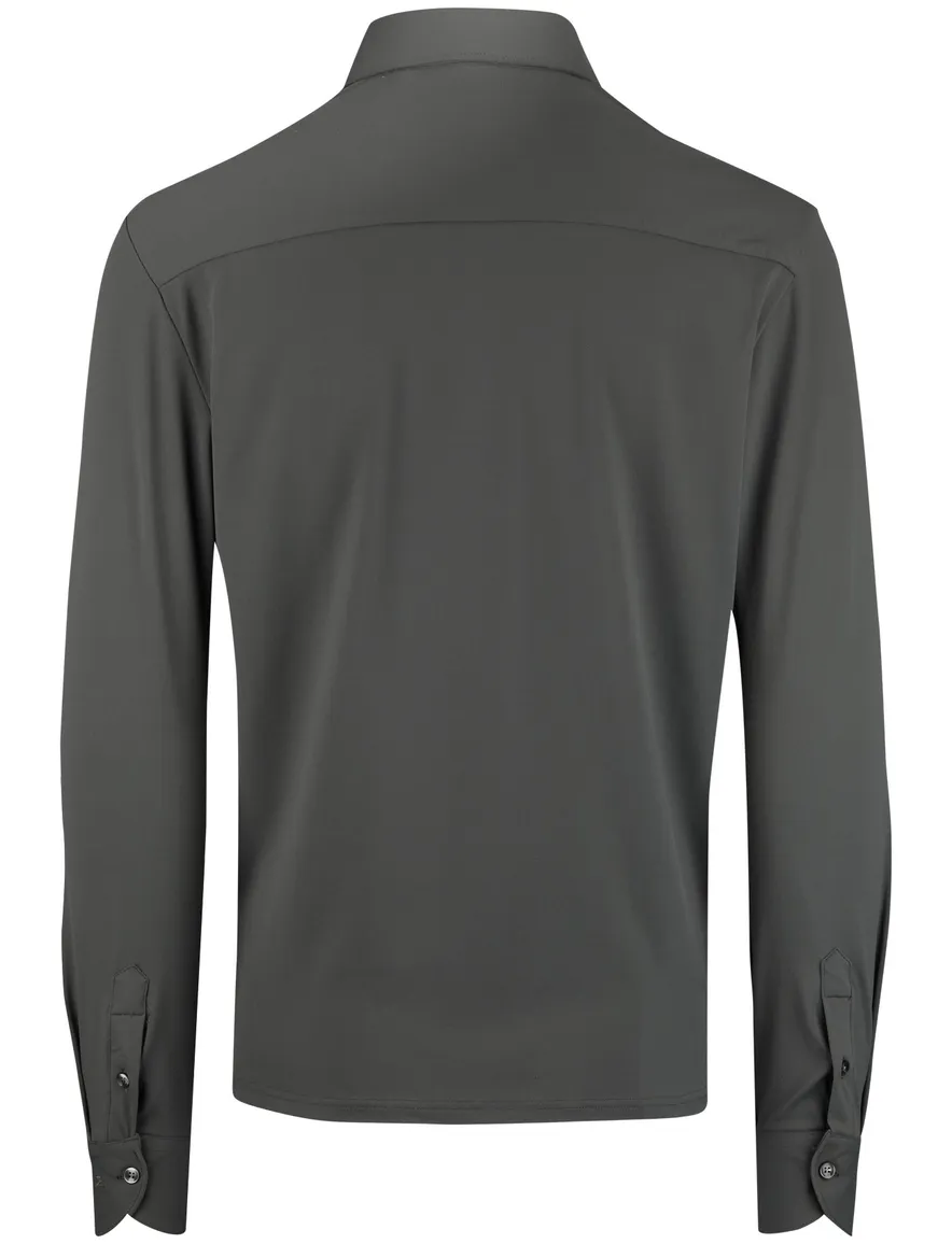 John Miller Shirt Overhemd groen slim fit rits