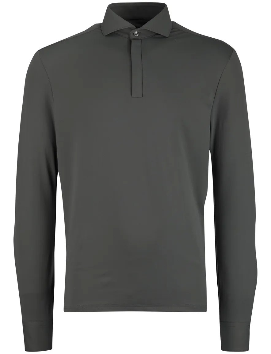 John Miller Shirt Overhemd groen slim fit rits