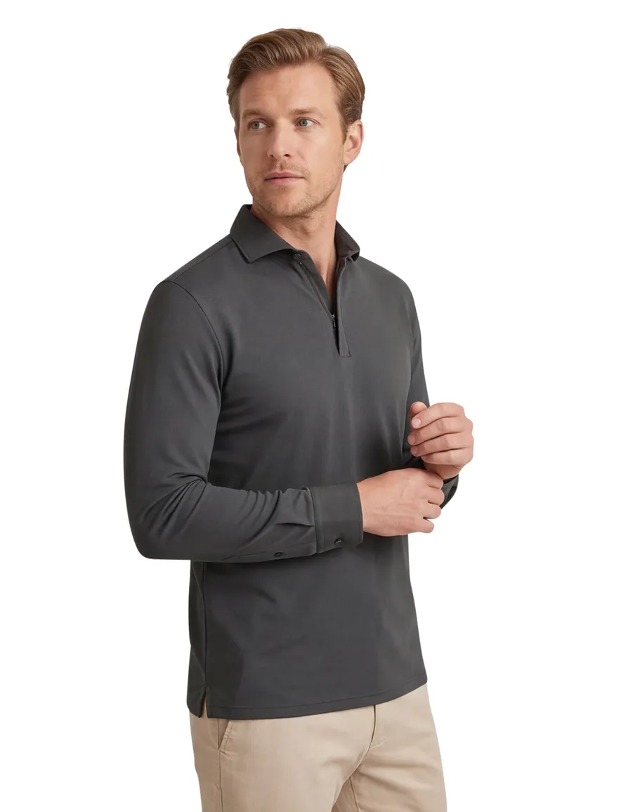 John Miller Shirt Overhemd groen slim fit rits