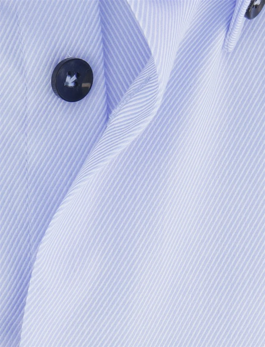 John Miller Tailored Fit Overhemd Blauw mouwlengte 7 effen katoen