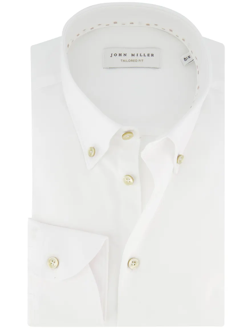 John Miller tailored fit overhemd wit mouwlengte 7