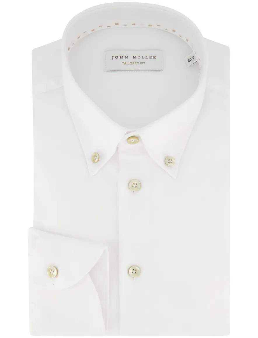 John Miller tailored fit overhemd wit mouwlengte 7