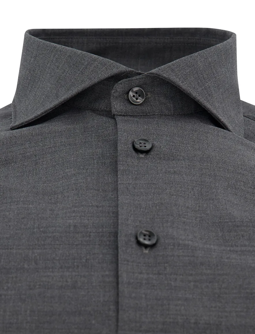 Overhemd John Miller Slim Fit ml7 grijs wolblend