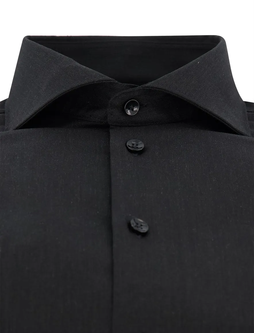 John Miller slim fit overhemd mouwlengte 7 grijs