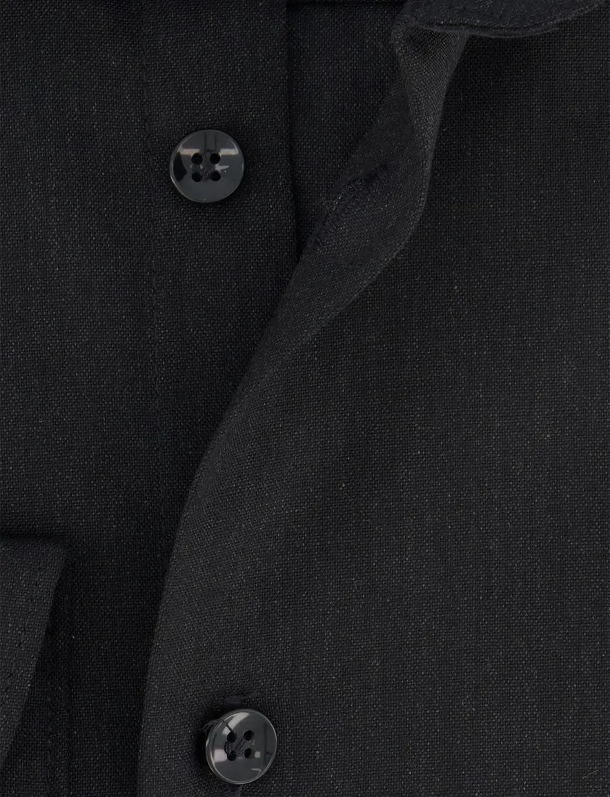 John Miller Slim Fit overhemd ml7 zwart wolblend
