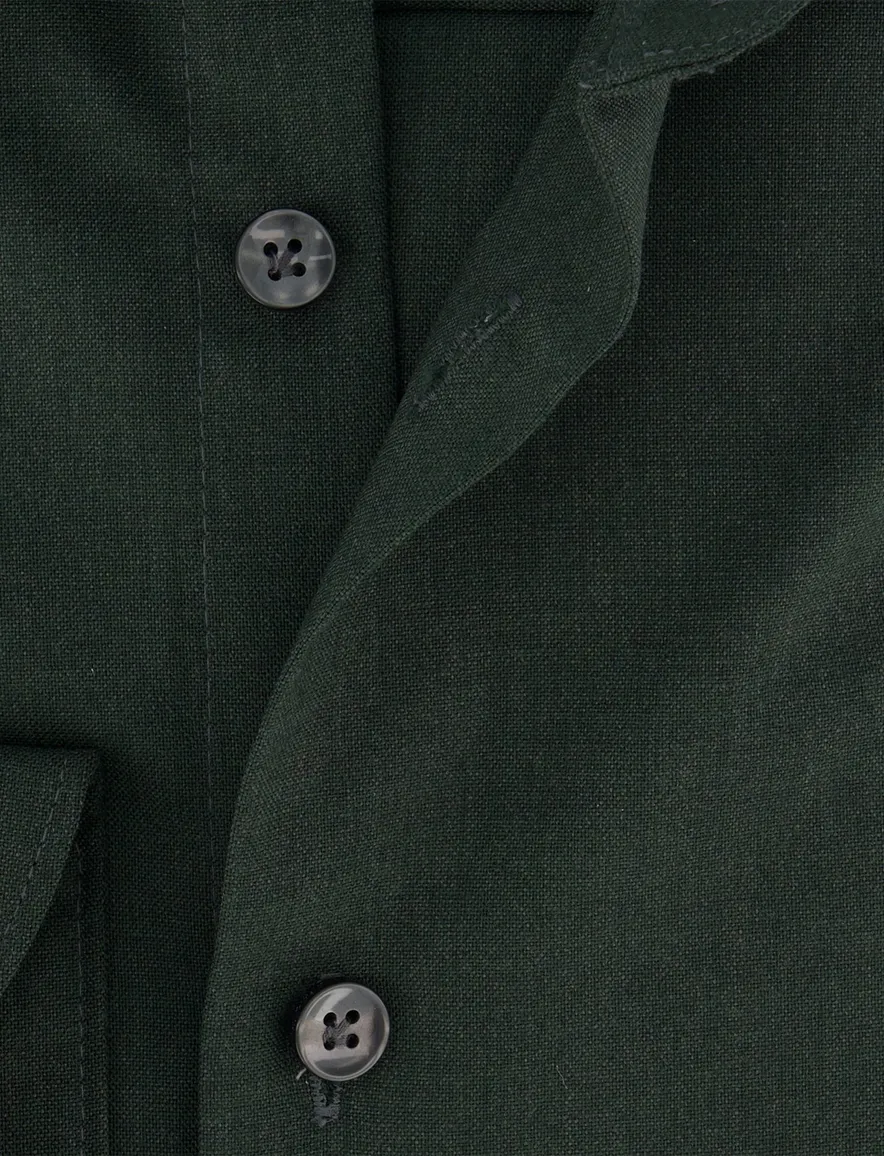 John Miller Slim Fit overhemd ml7 donkergroen wolblend