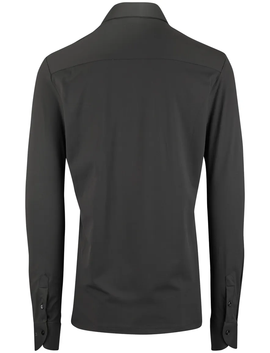 John Miller Slim fit Poloshirt groen rits mouwlengte 7