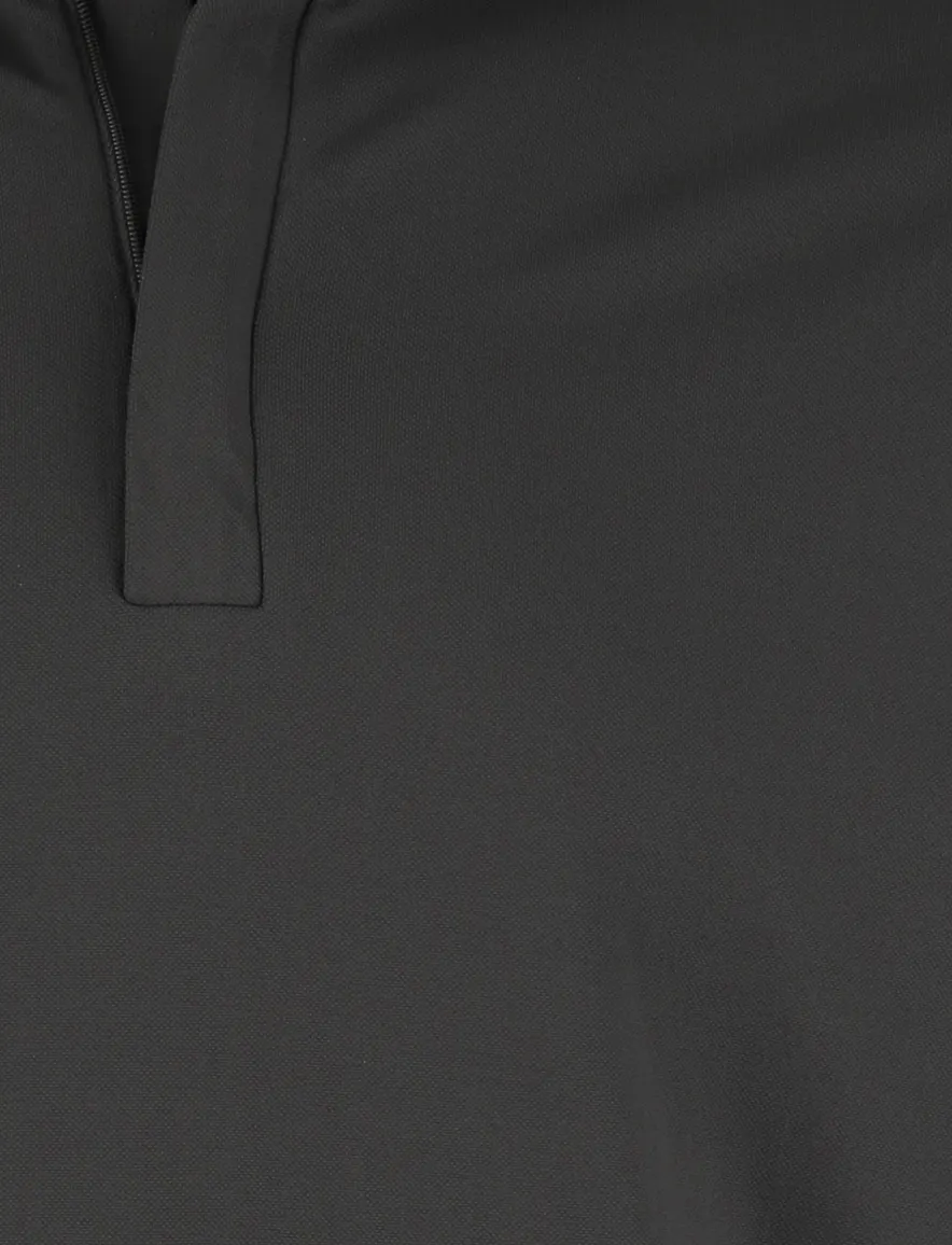 John Miller Slim fit Poloshirt groen rits mouwlengte 7