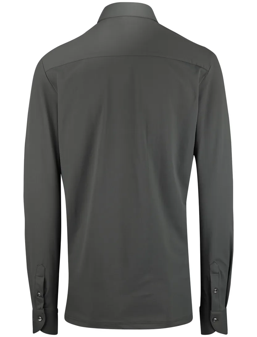 Poloshirt John Miller Slim fit antraciet mouwlengte 7 rits