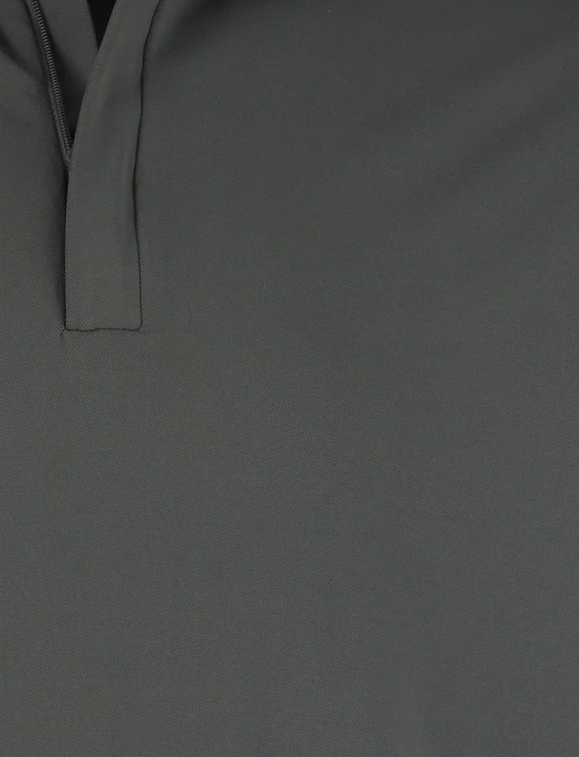 Poloshirt John Miller Slim fit antraciet mouwlengte 7 rits
