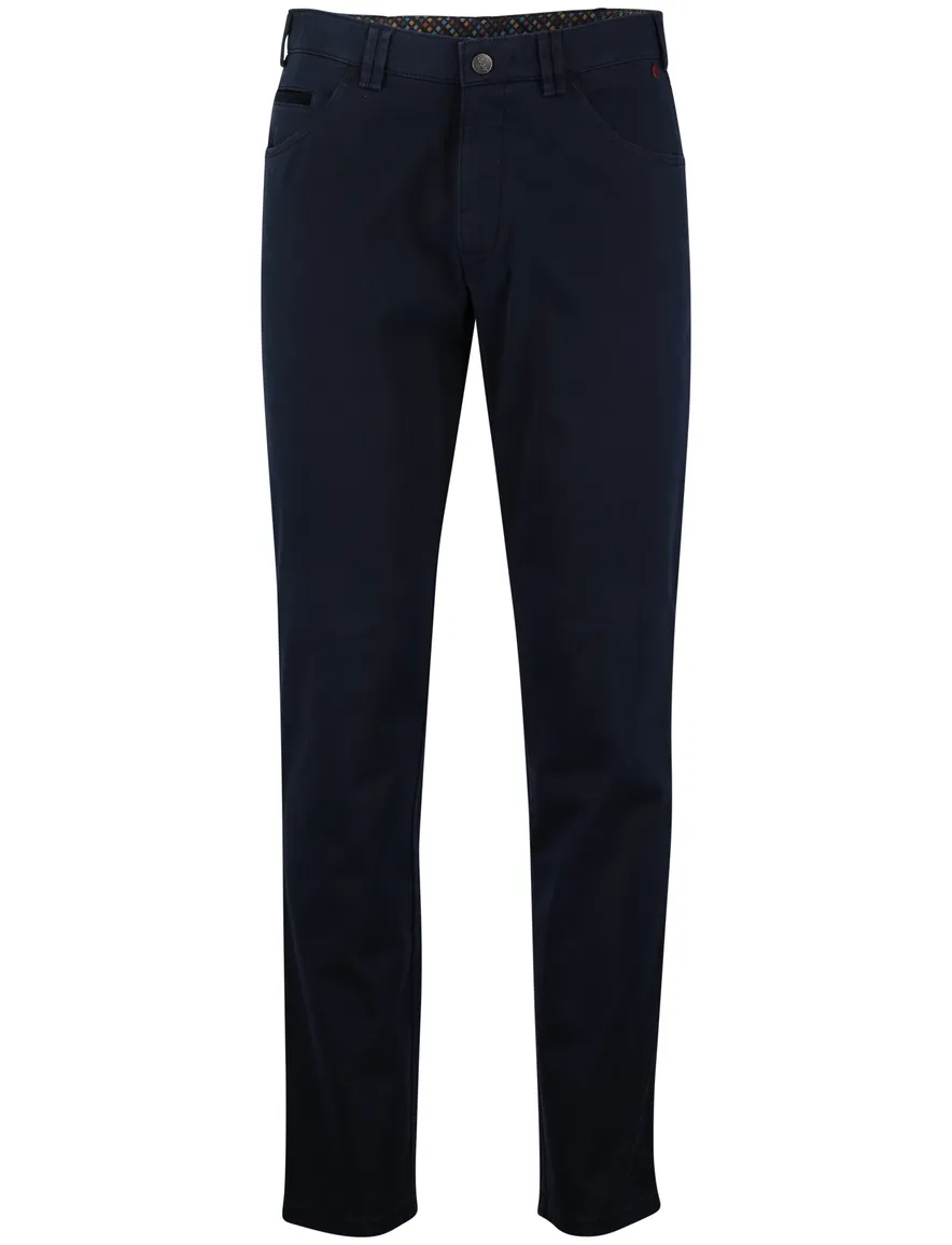 Effen Meyer Dublin 5-pocket broek donkerblauw katoen