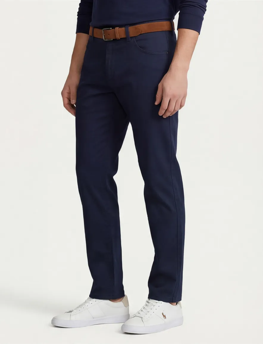 Effen Meyer Dublin 5-pocket broek donkerblauw katoen