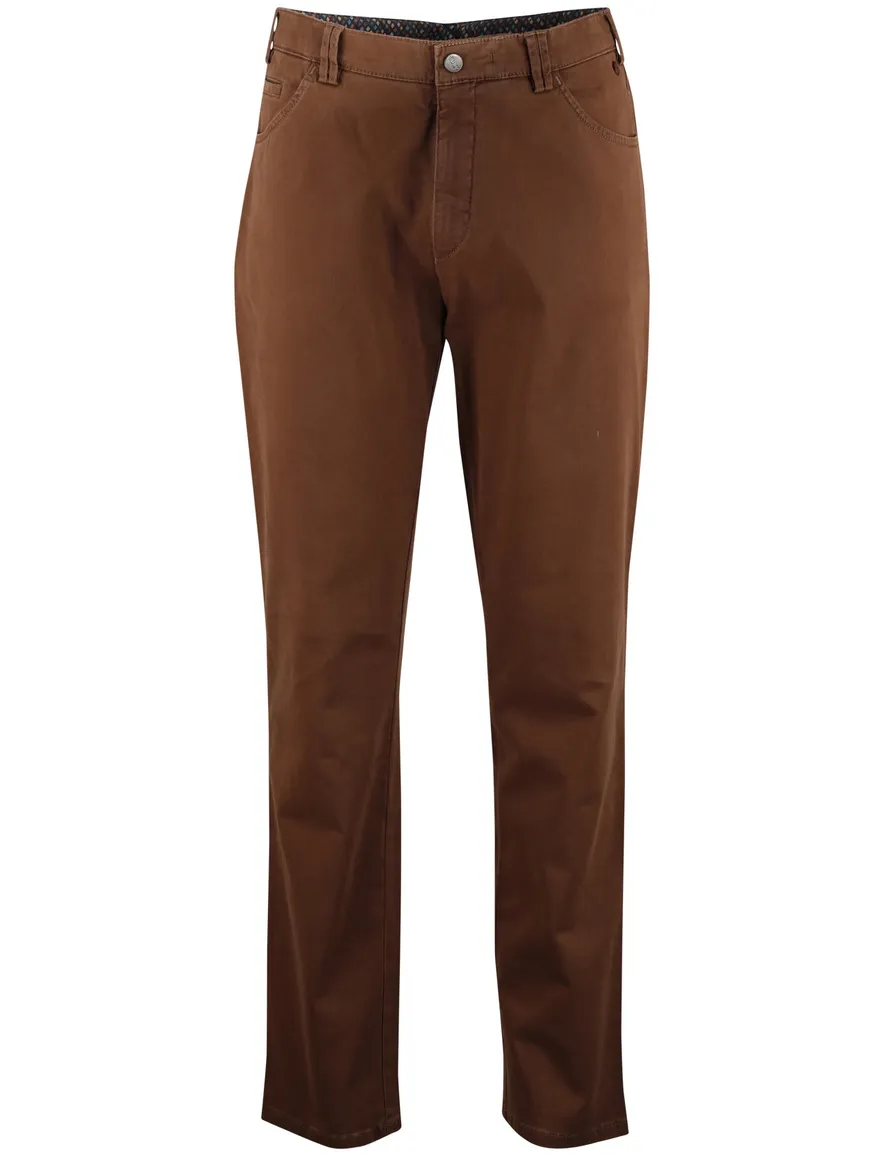 Normale fit Gardeur katoenen broek bruin