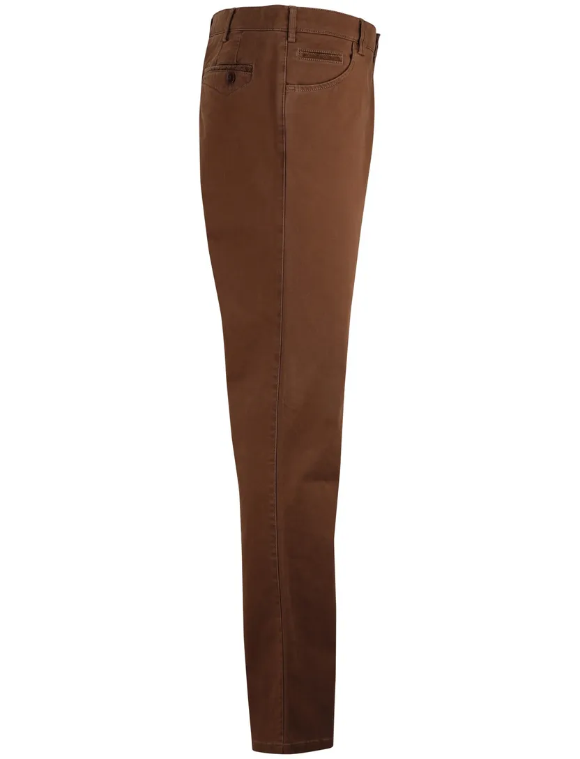 Katoenen Gardeur 5-pocket broek bruin