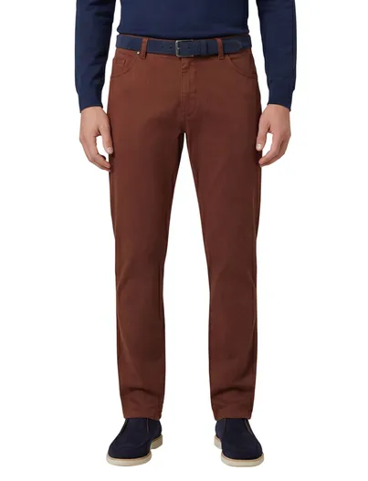 Meyer Effen Meyer Dublin 5-pocket broek bruin katoen