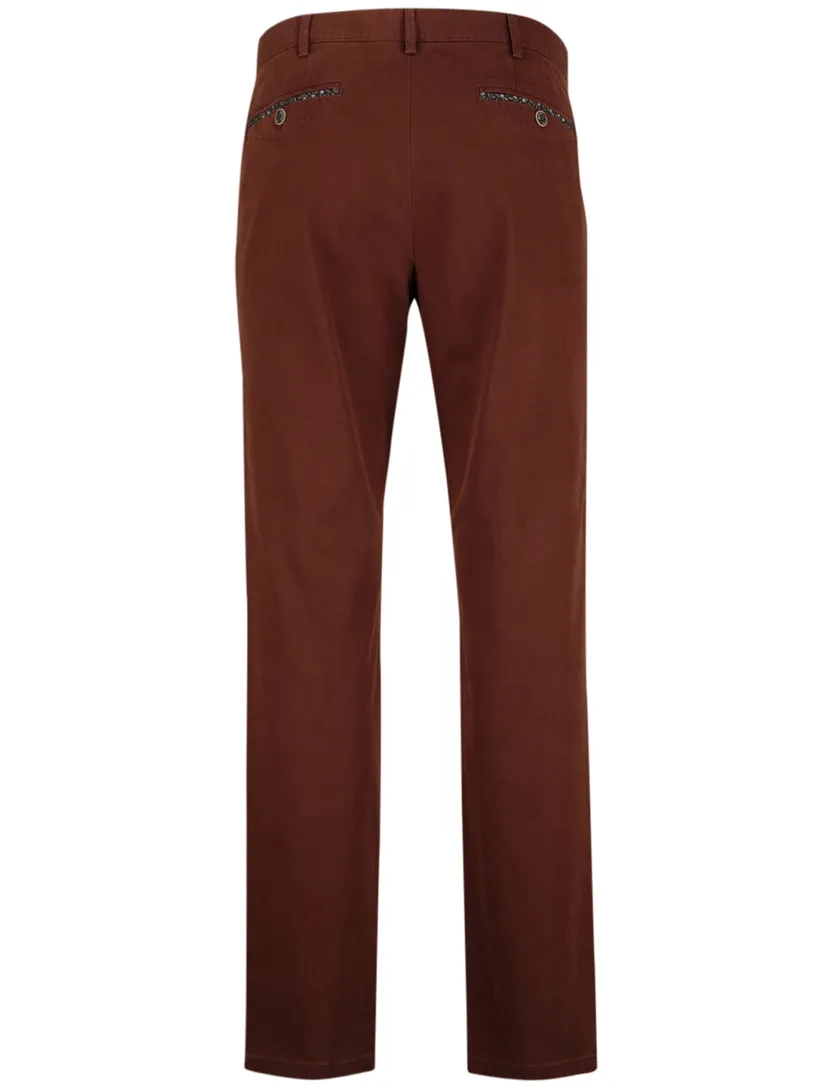 Meyer flatfront broek rood normale fit