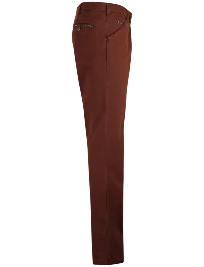 Meyer flatfront broek rood normale fit