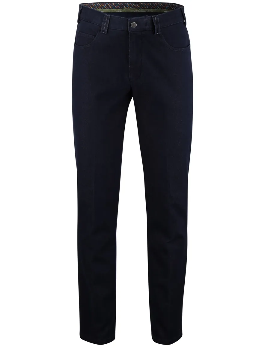 Meyer 5-pocket broek katoen navy effen