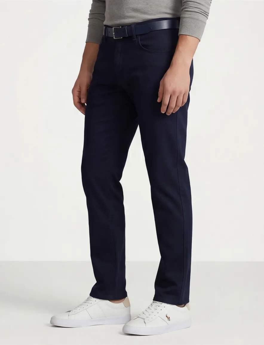 Meyer 5-pocket broek katoen navy effen