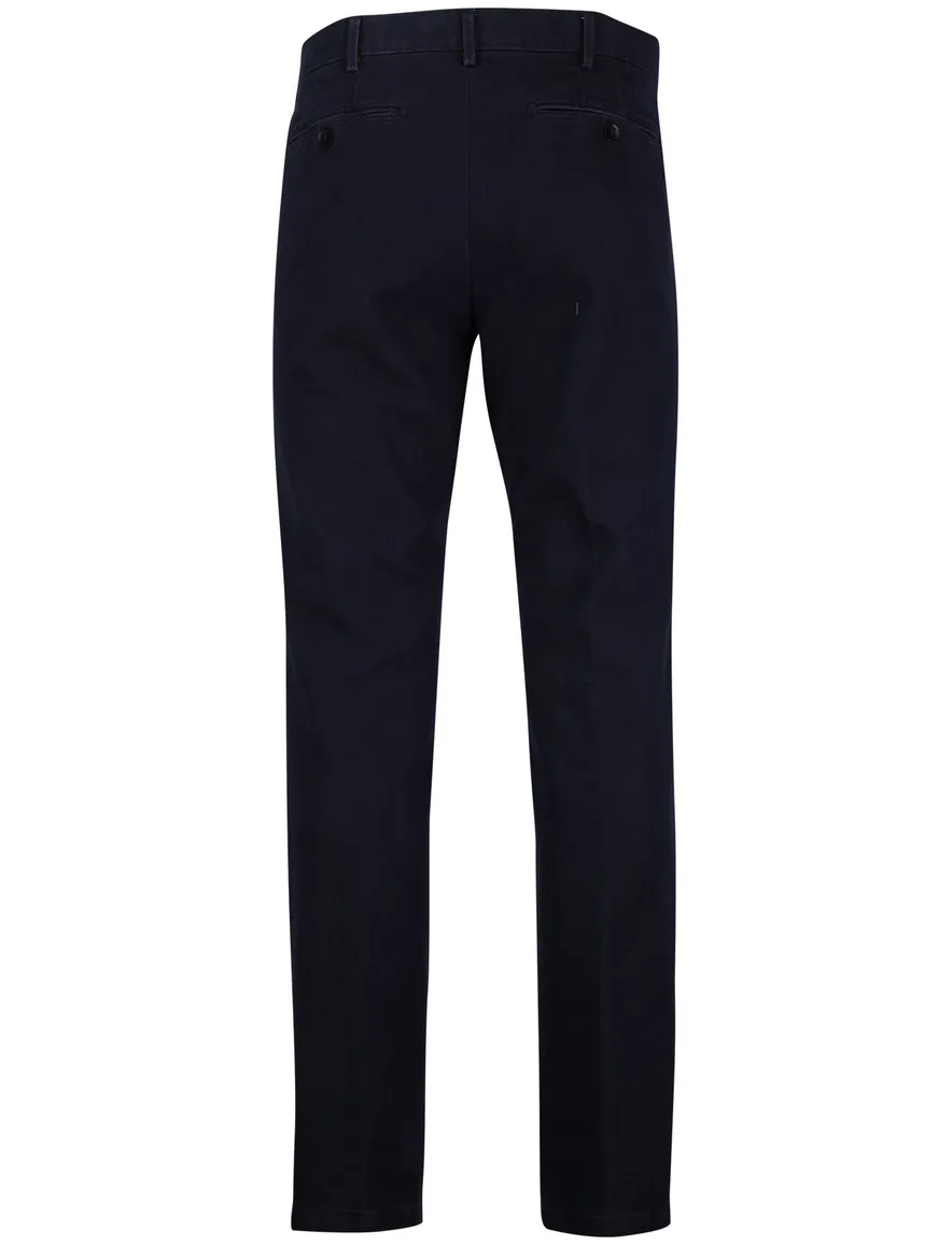 Meyer 5-pocket broek katoen navy effen