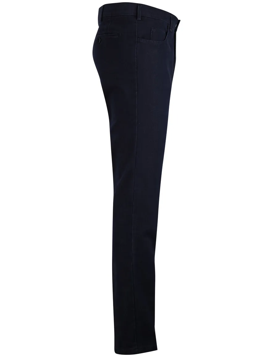 Meyer 5-pocket broek katoen navy effen