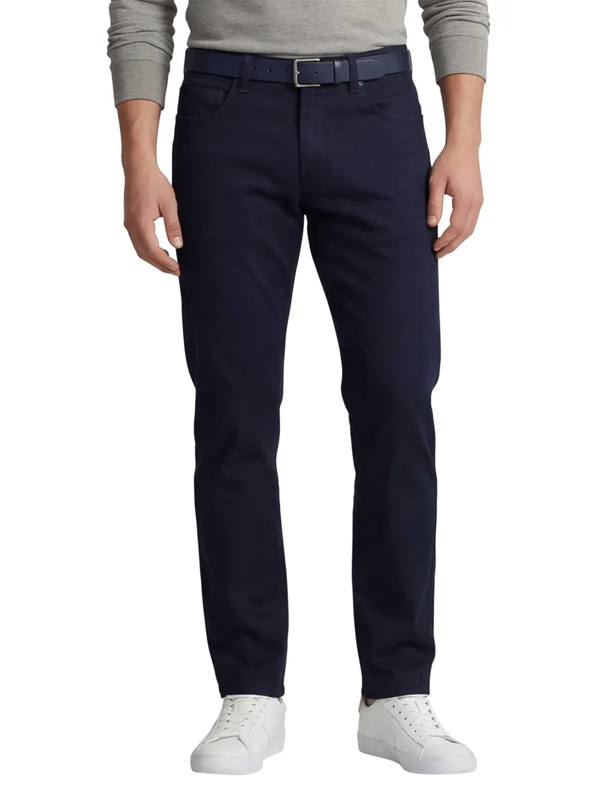 Meyer 5-pocket broek katoen navy effen