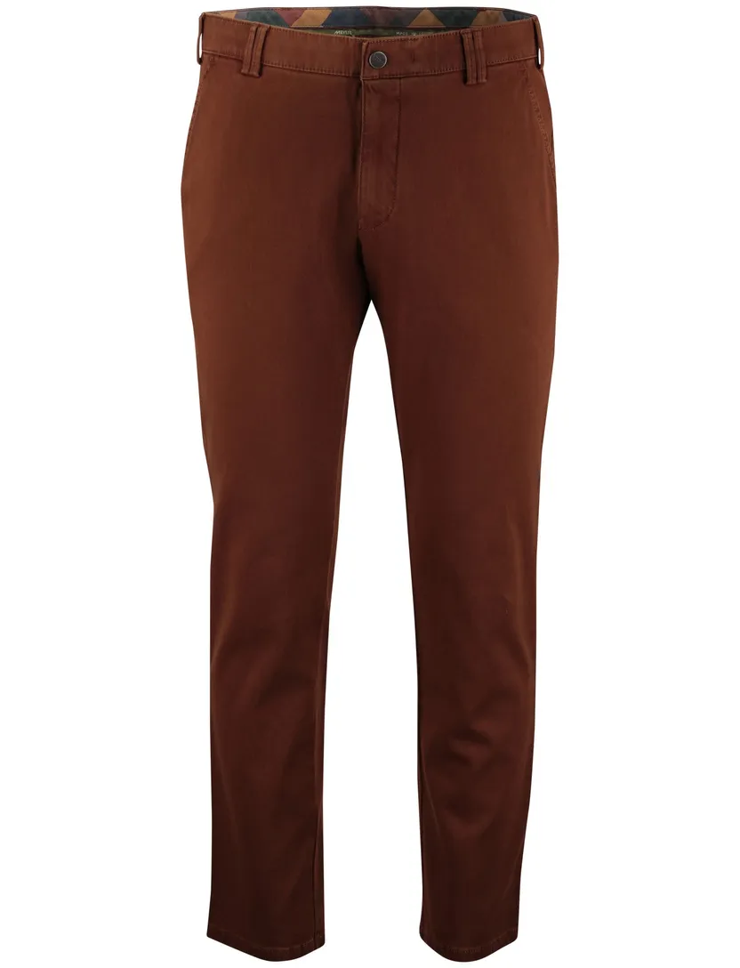 Katoenen chino Meyer Rio bruin